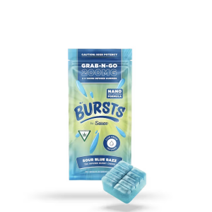 Sauce Essentials Bursts Sour Blue Razz - 200MG Live Resin Infused Edibles